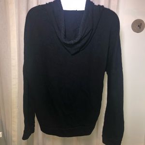 Grunge ripped small black hoodie